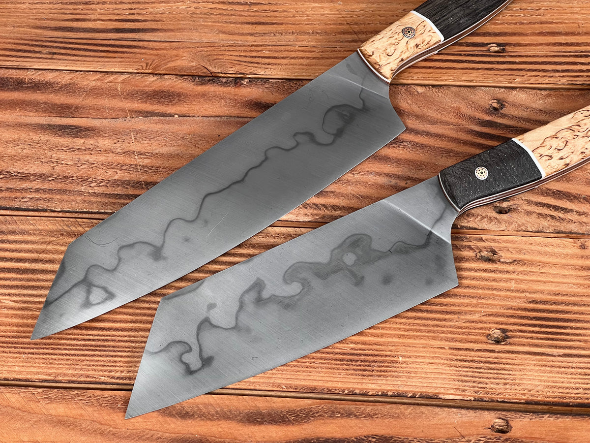 Chef's Knife Handforged High Carbon Steel 26C3 Water Quenched Brut