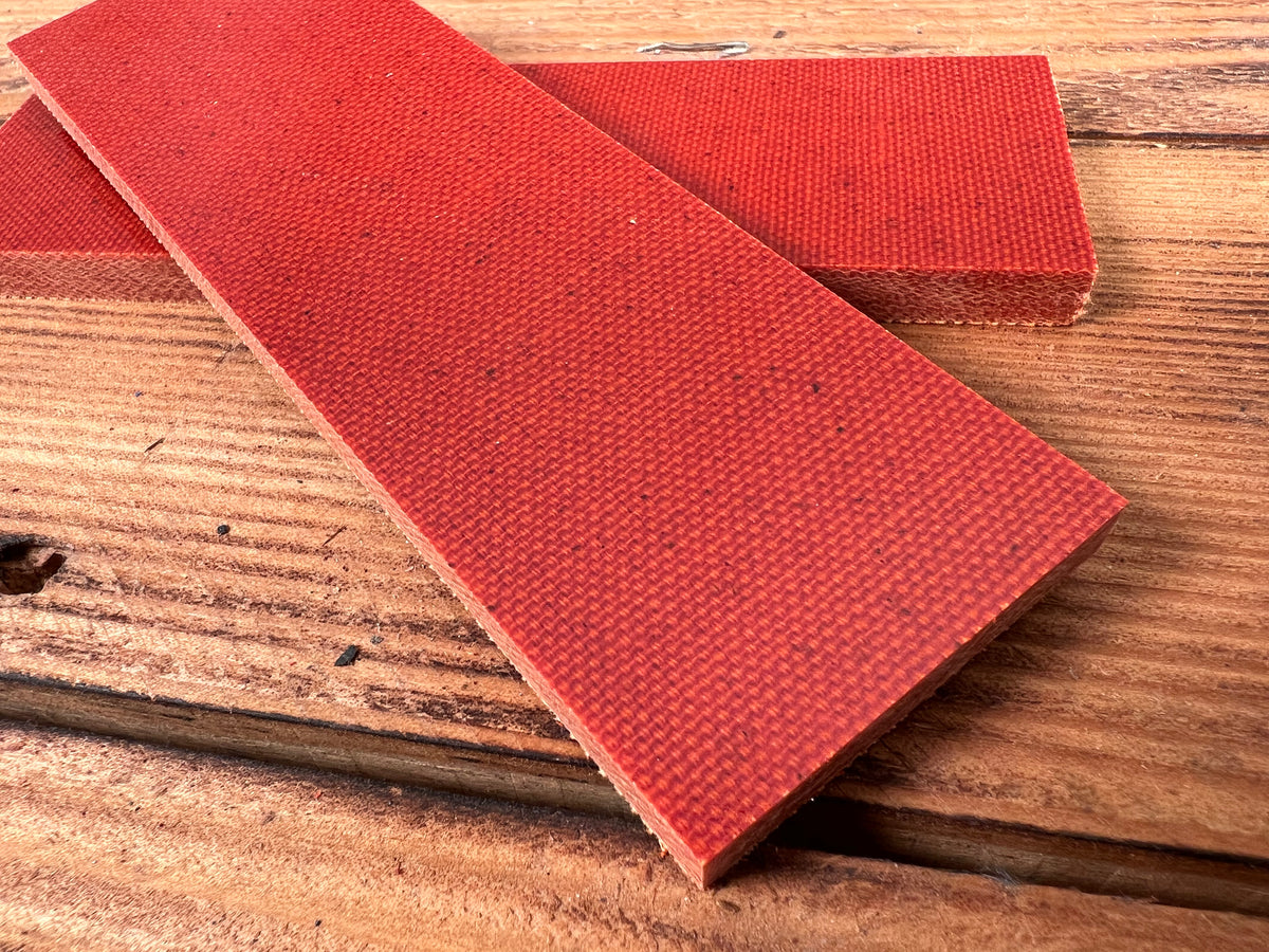 Burnt Orange Canvas Micarta – Pops Knife Supply