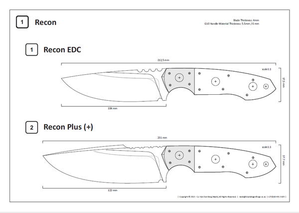Recon Knife Template – Pops Knife Supply recon-knife-template-pops-knife-supply