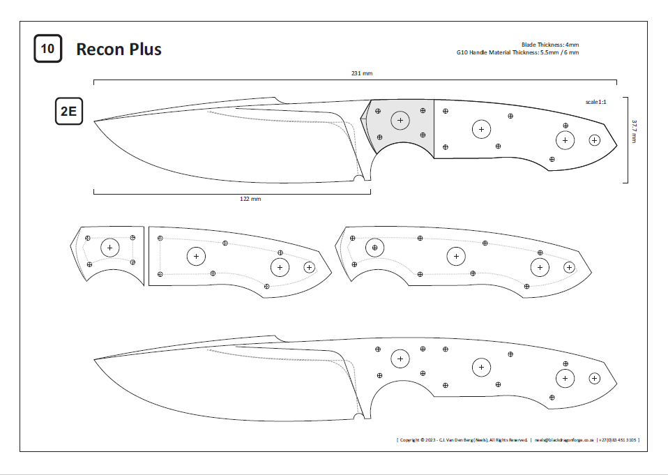 Recon Knife Template – Pops Knife Supply recon-knife-template-pops-knife-supply